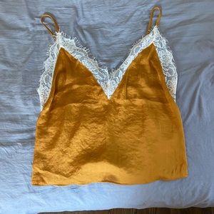 Gold urban outfitters silk tank top size medium